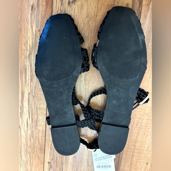 NWT Zara Satin Sandals With Braided Straps & Buckles - Picture 8 of 9